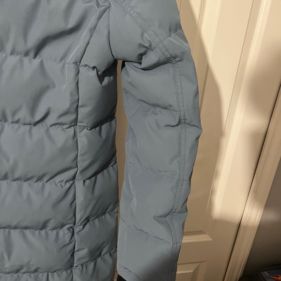 Women’s Aritzia TNA St. Anton Powder Parka Long Puffer Jacket Blue Sz. M - Picture 6 of 11